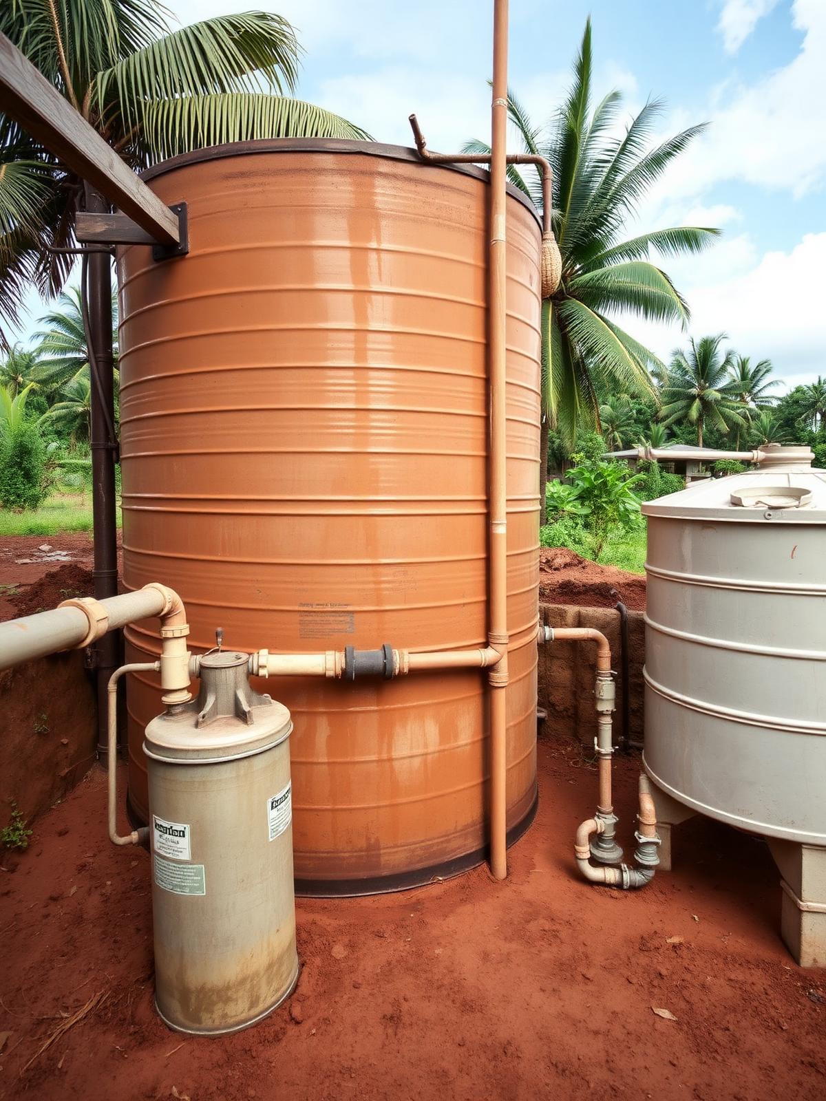 Reservorio de agua e infraestructura de bombeo